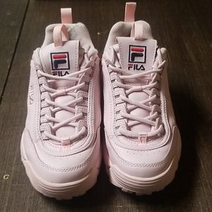 Shoes, FILA, 7.5, pink embroidered